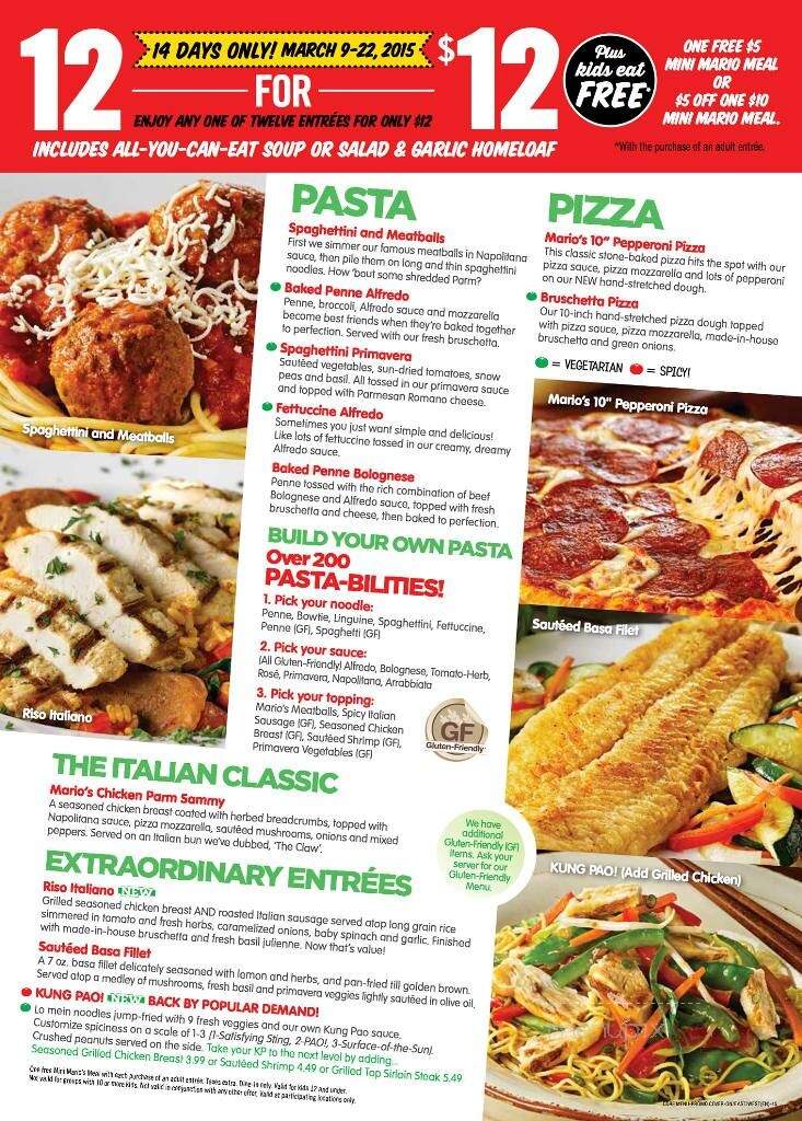 East Side Mario's - Lethbridge, AB menu_pic