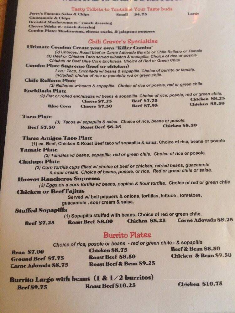 Casa De Herrera Restaurant - Pecos, NM menu_pic