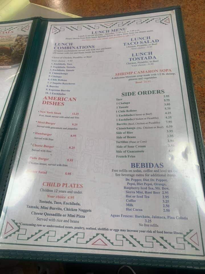 Plaza Jalisco - Chehalis, WA menu_pic