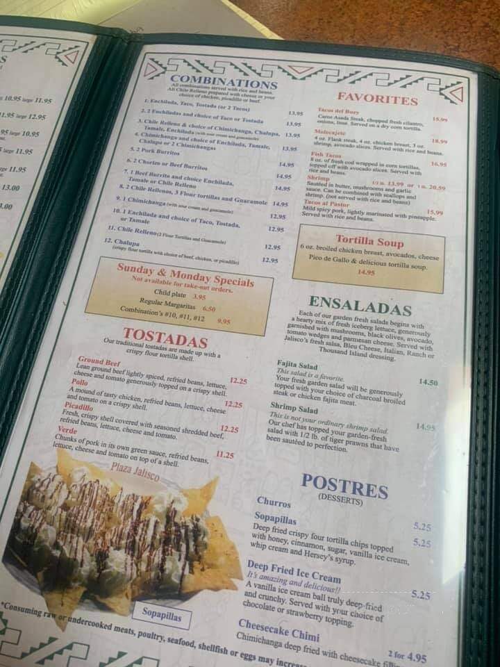 Plaza Jalisco - Chehalis, WA menu_pic