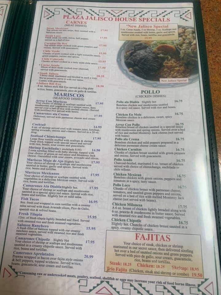 Plaza Jalisco - Chehalis, WA menu_pic
