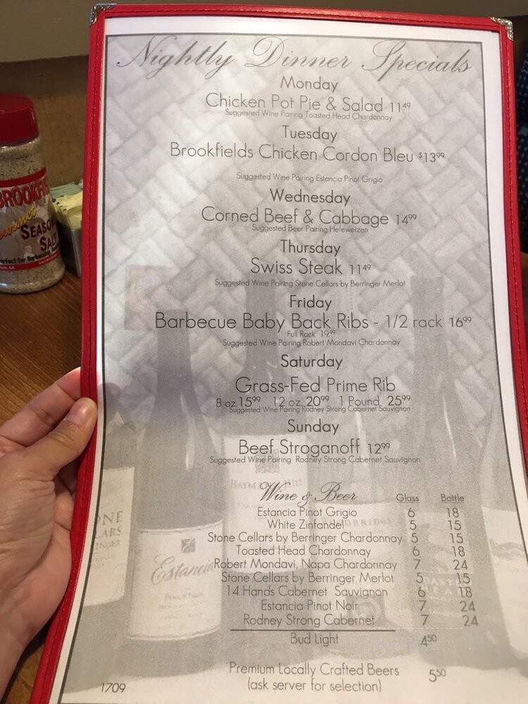 Brookfields Restaurant - Roseville, CA menu_pic