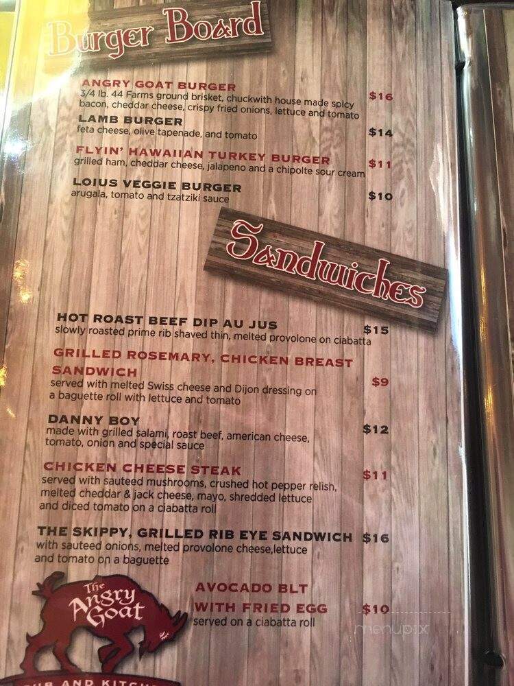 The Angry Goat Pub & Kitchen - Ogden, UT menu_pic