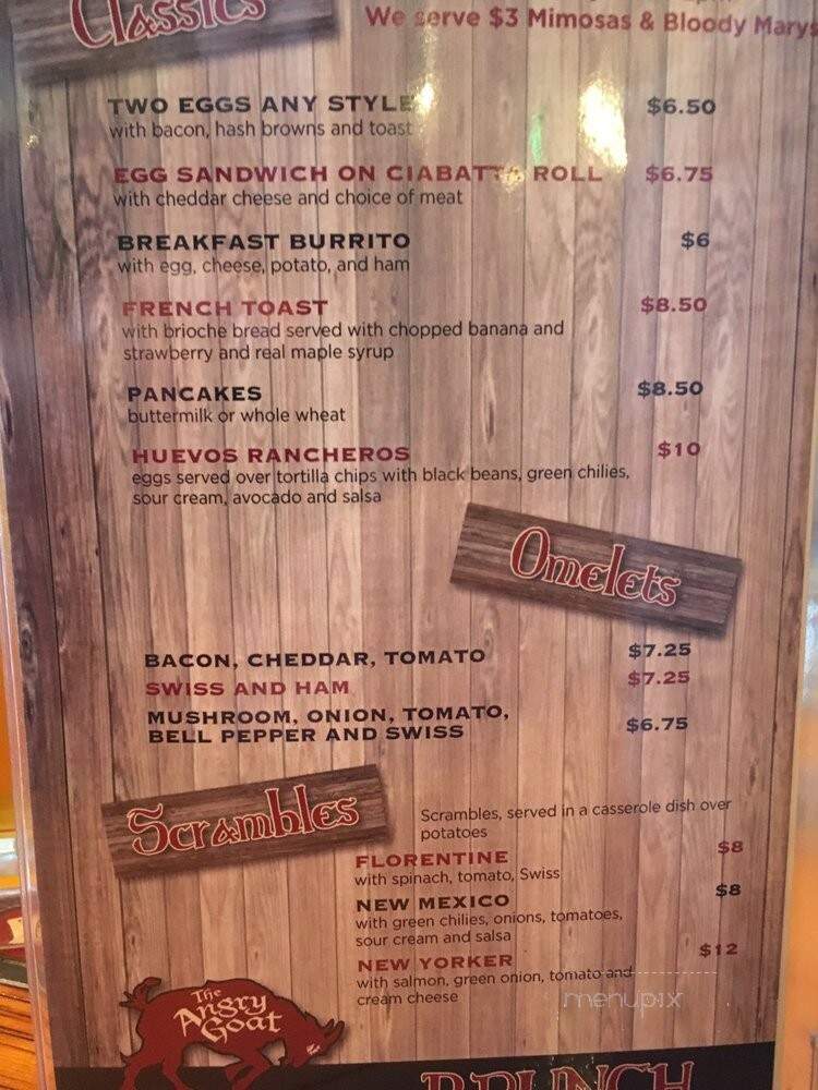 The Angry Goat Pub & Kitchen - Ogden, UT menu_pic