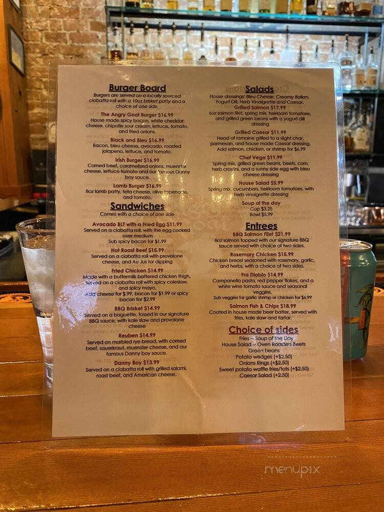 The Angry Goat Pub & Kitchen - Ogden, UT menu_pic