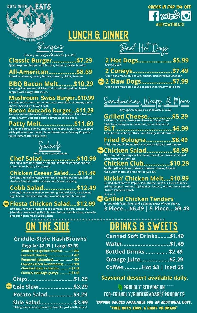 Guys With Eats - Sevierville, TN menu_pic