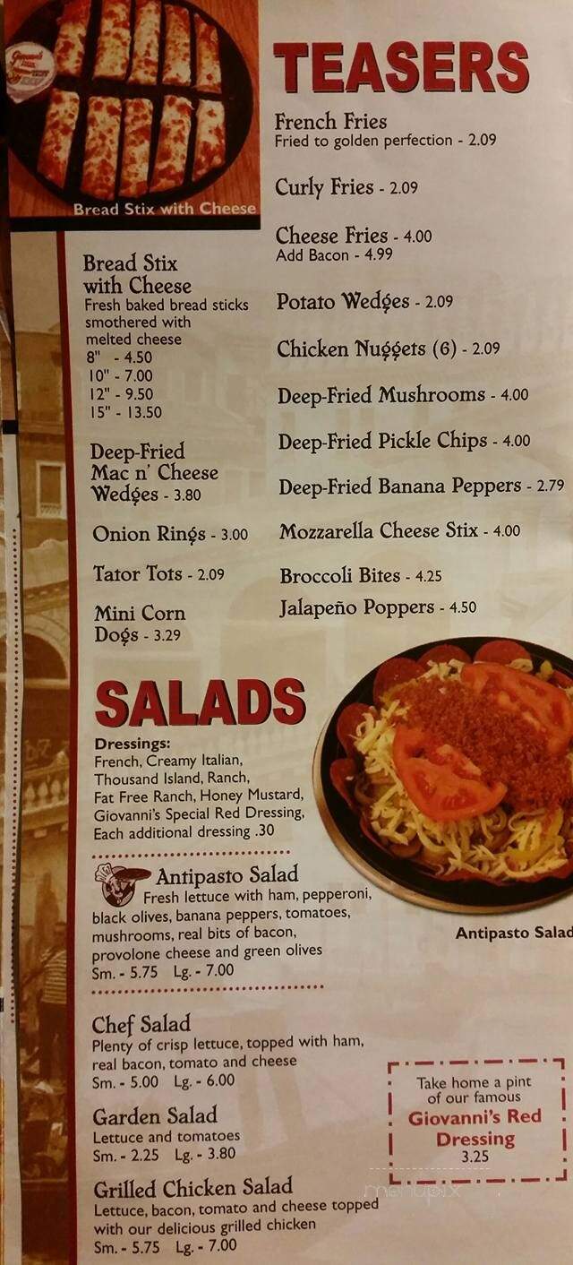 Giovanni's Pizza - Greenup, KY menu_pic
