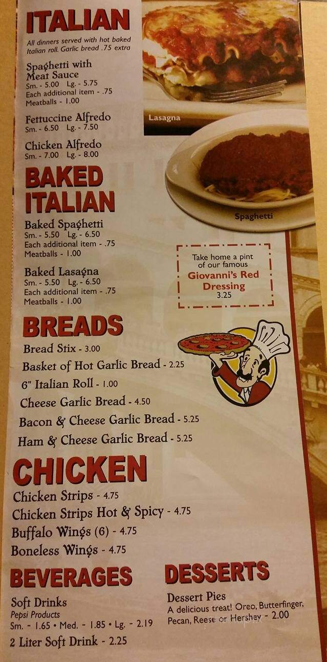Giovanni's Pizza - Greenup, KY menu_pic