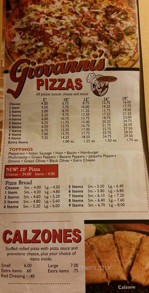Giovanni's Pizza - Greenup, KY menu_pic