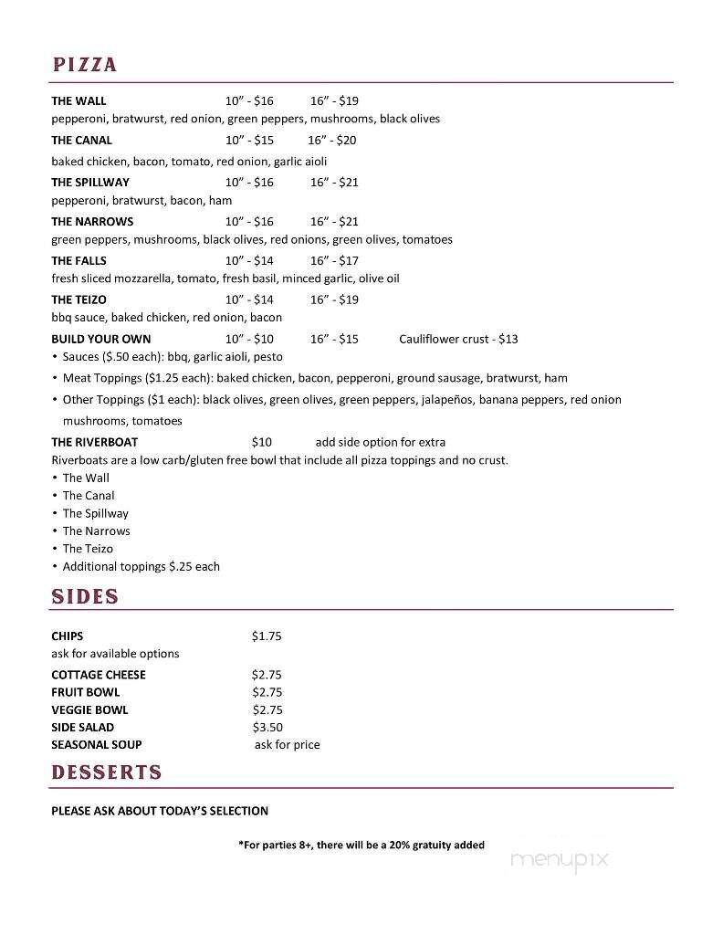 950 Speakeasy Bistro - Lagro, IN menu_pic
