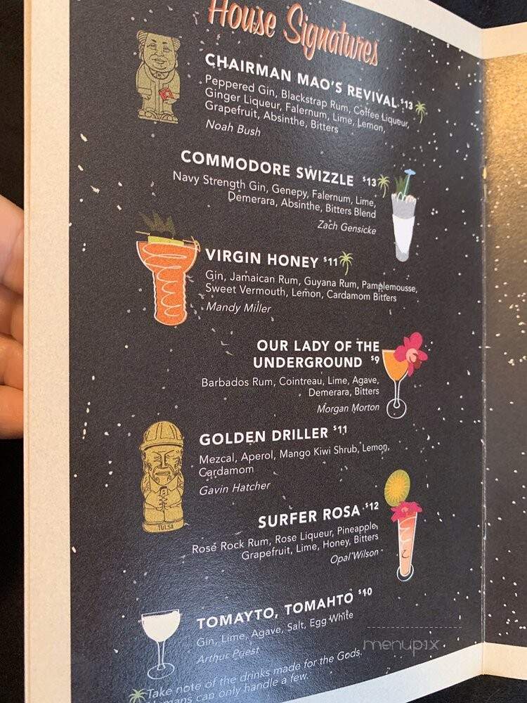 Saturn Room - Tulsa, OK menu_pic