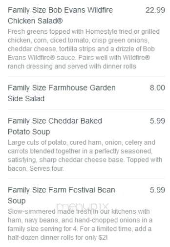 Bob Evans Restaurant - Norwalk, OH menu_pic