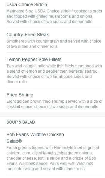 Bob Evans Restaurant - Norwalk, OH menu_pic