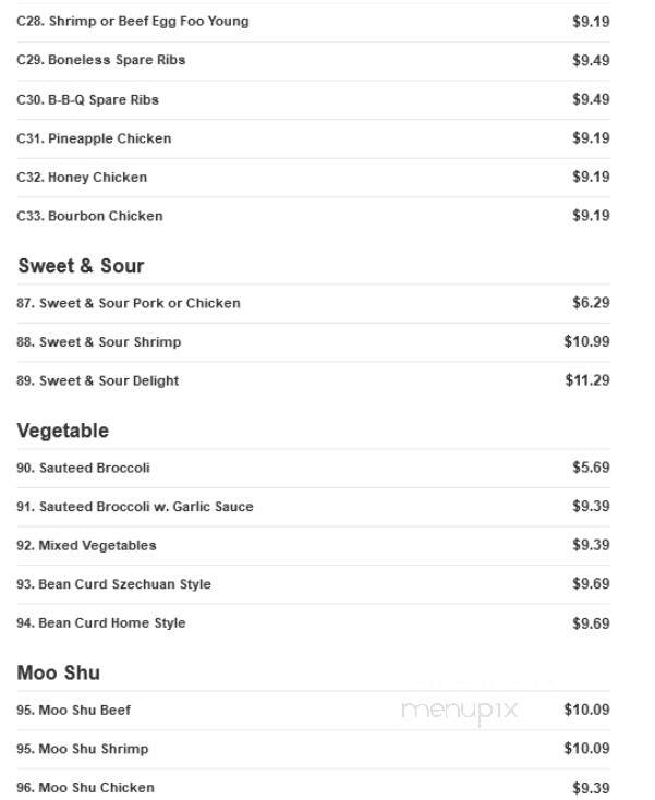Hong Kong Restaurant - Hinesville, GA menu_pic