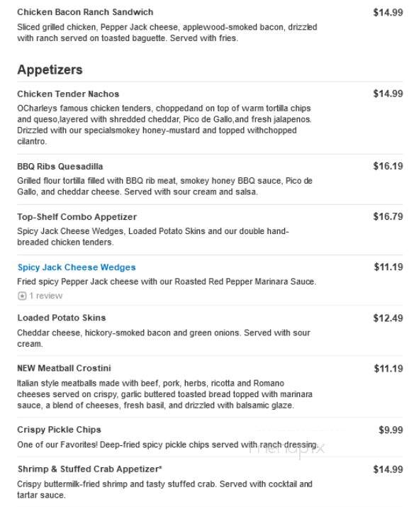 O'Charley's - Decatur, AL menu_pic