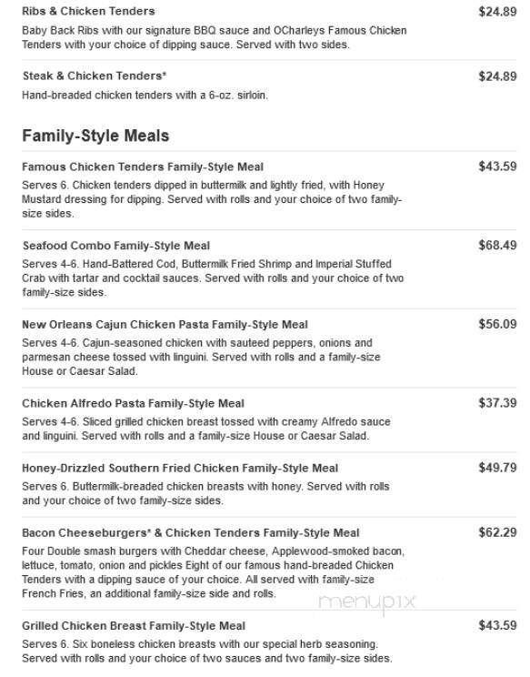 O'Charley's - Decatur, AL menu_pic
