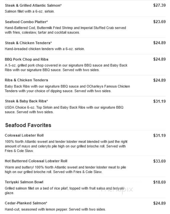 O'Charley's - Decatur, AL menu_pic