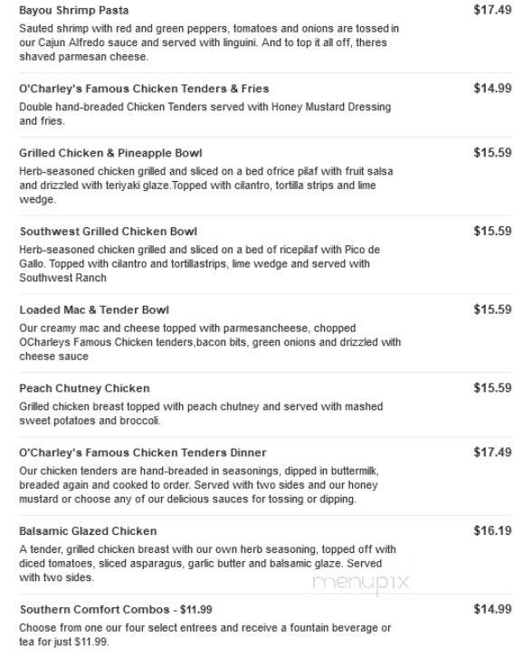 O'Charley's - Decatur, AL menu_pic