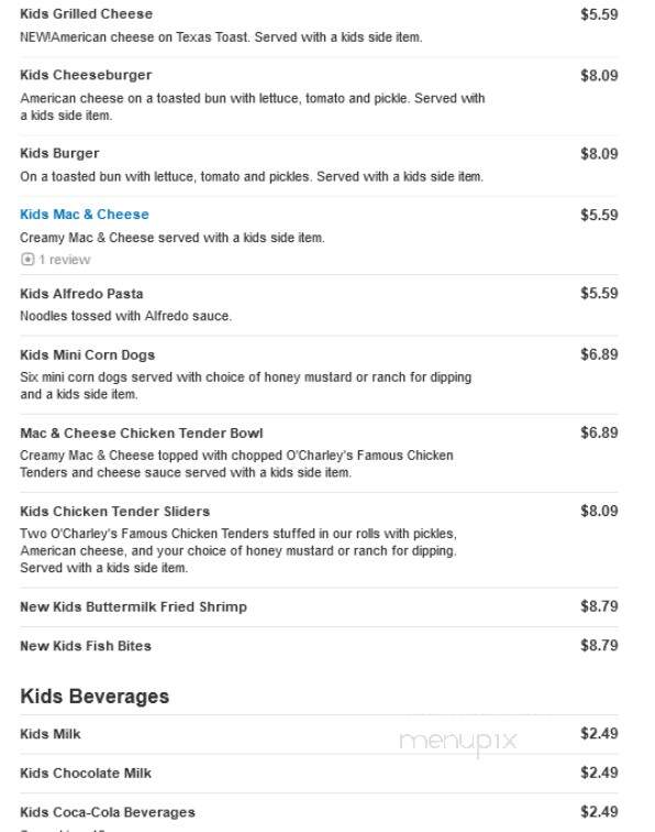 O'Charley's - Decatur, AL menu_pic