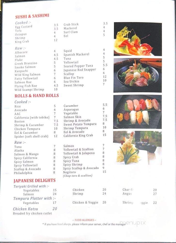 Tzen Asian Bistro - Cross River, NY menu_pic