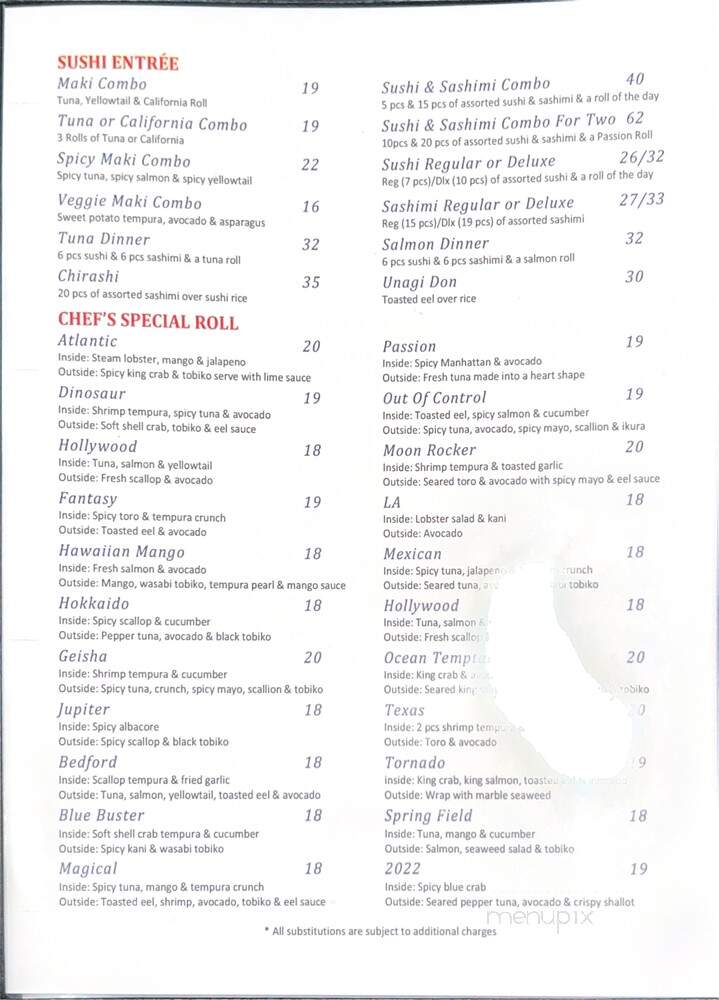 Tzen Asian Bistro - Cross River, NY menu_pic
