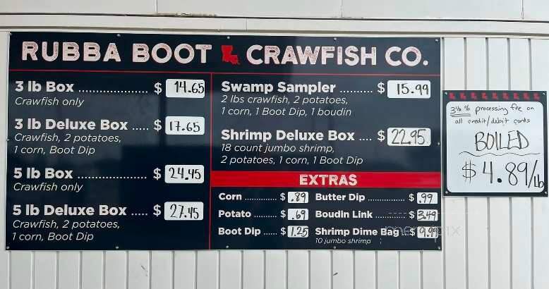 Rubba Boot Crawfish Company - Shreveport, LA menu_pic