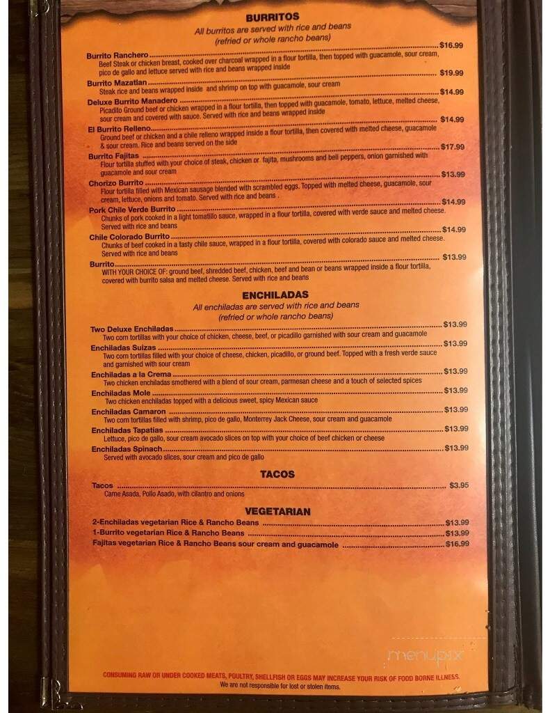 Mazatlan Grill - Klamath Falls, OR menu_pic
