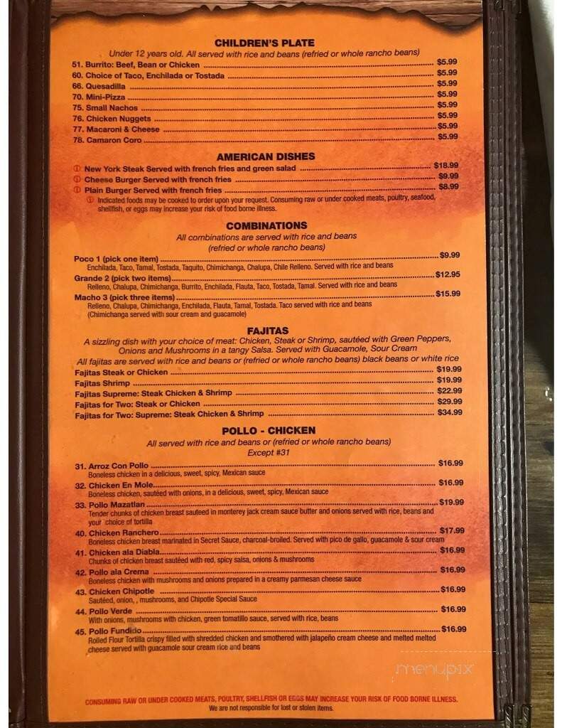 Mazatlan Grill - Klamath Falls, OR menu_pic