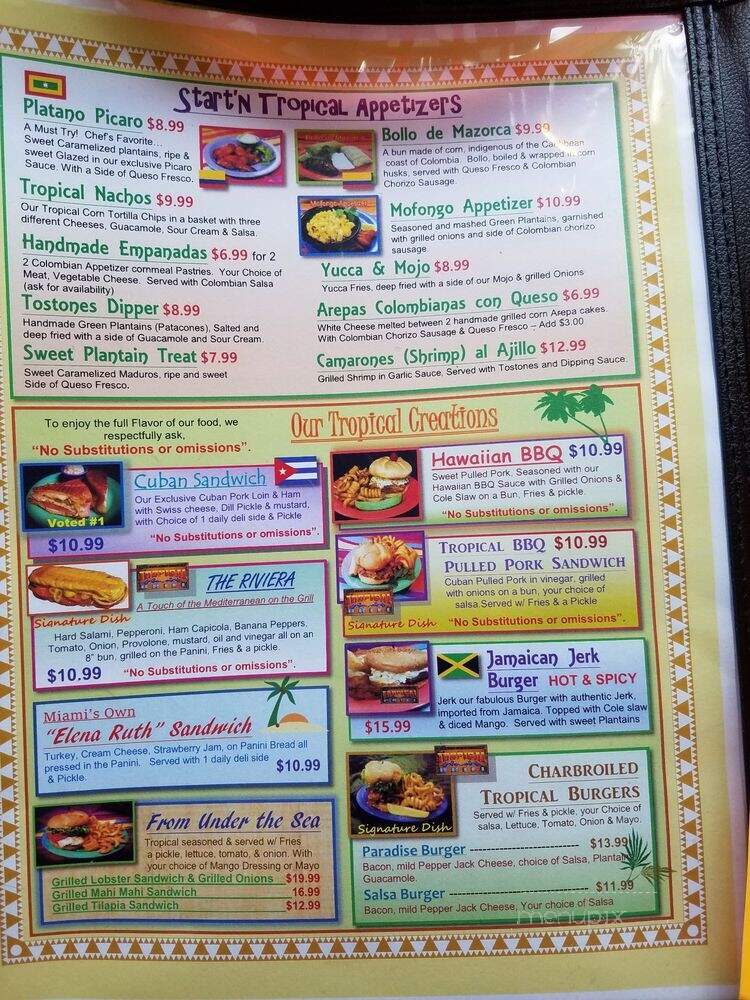The Tropical Grill - Spruce Pine, NC menu_pic