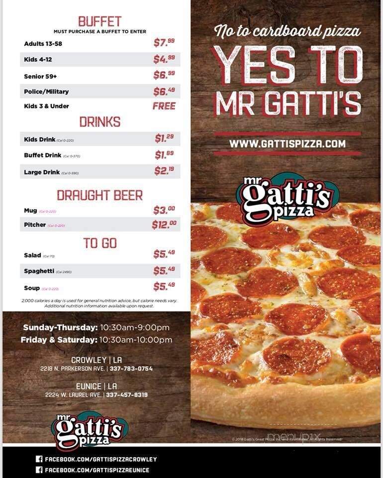 Mr Gatti's Pizza - Crowley, LA menu_pic
