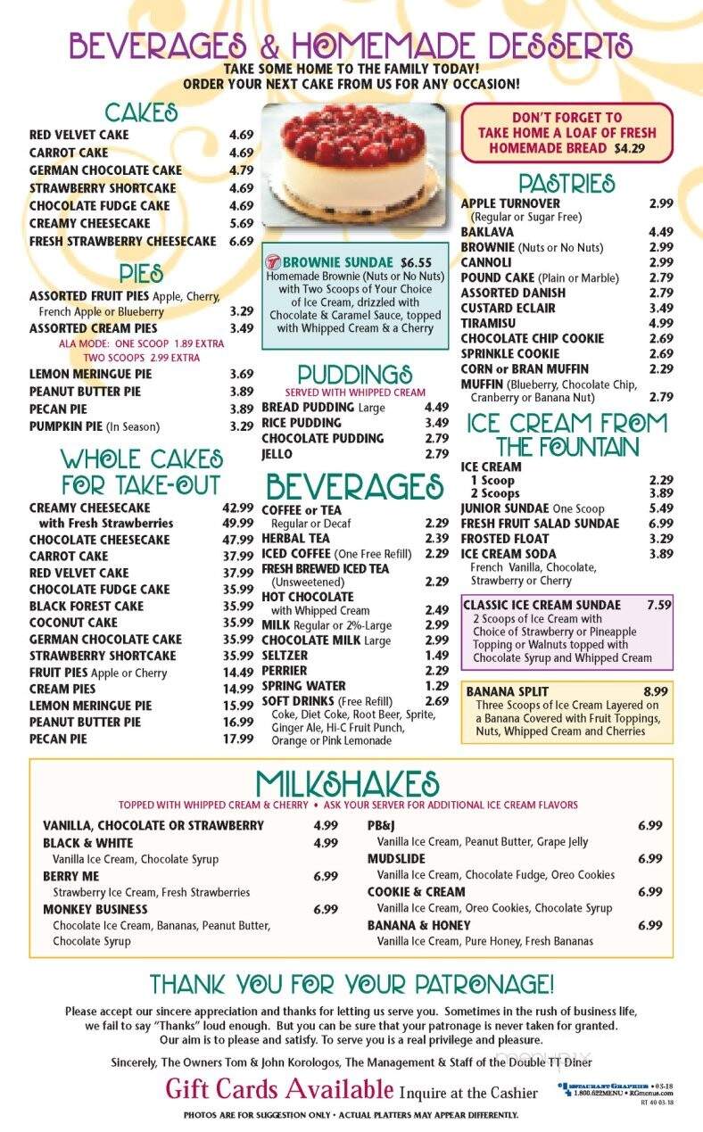 Double T Diner Co - Catonsville, MD menu_pic