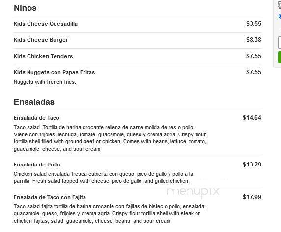 Tapatio Mexican Grill - Westmont, IL menu_pic
