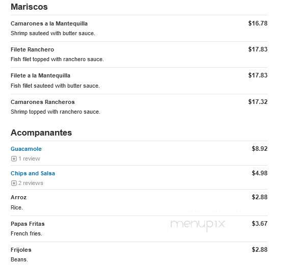Tapatio Mexican Grill - Westmont, IL menu_pic