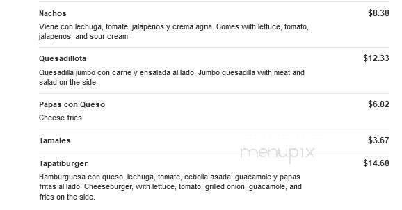 Tapatio Mexican Grill - Westmont, IL menu_pic