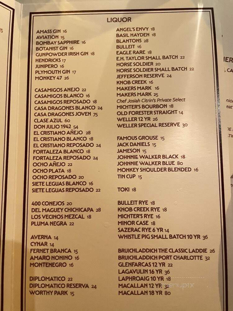 Dear Jane's - Marina del Rey, CA menu_pic