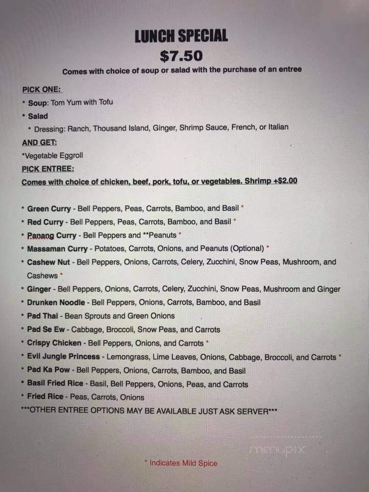 Thai Lotus Restaurant - Hickory, NC menu_pic