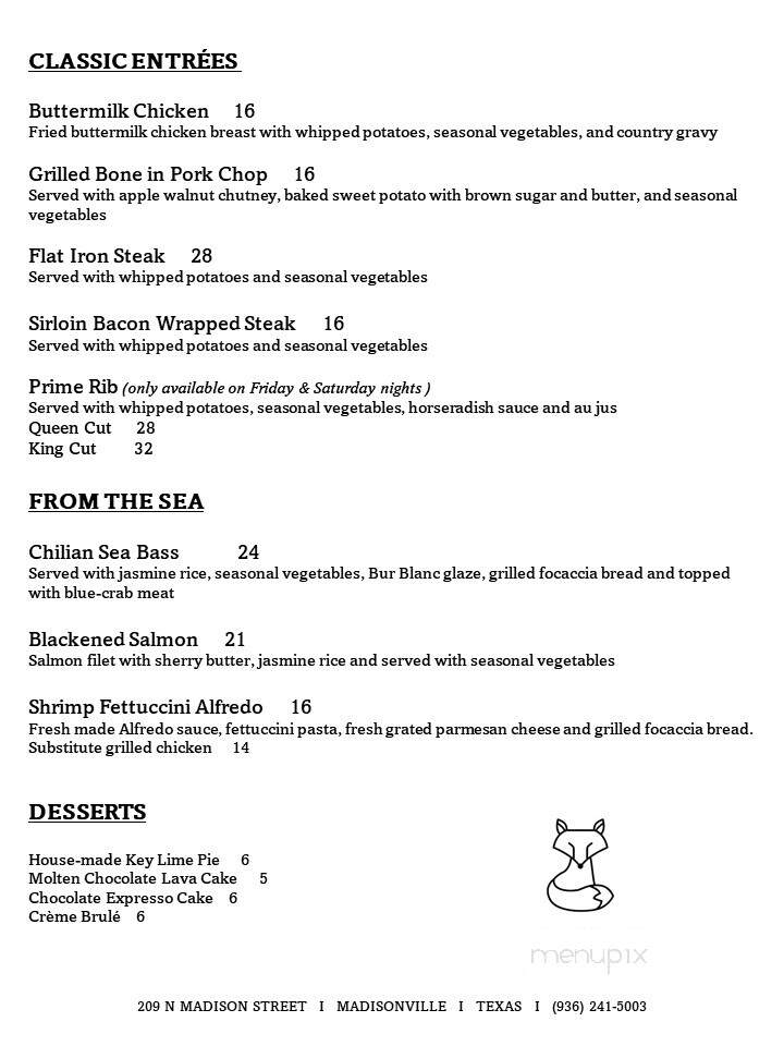 Woodbine Restaurant - Madisonville, TX menu_pic