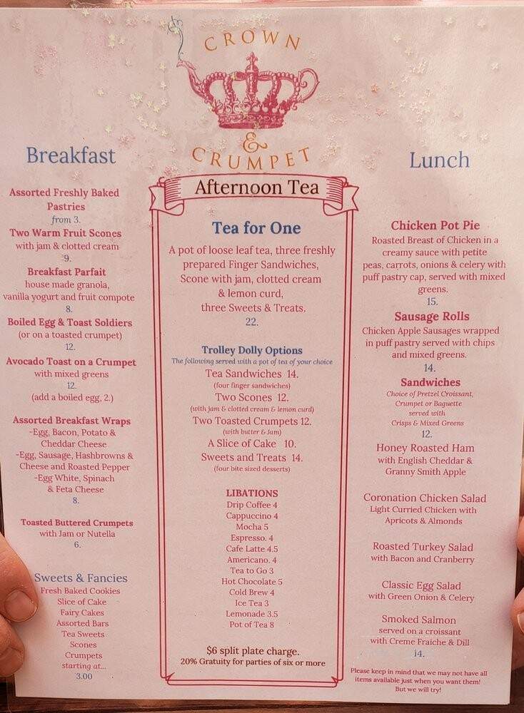 Crown and Crumpet Cafe - Ross, CA menu_pic