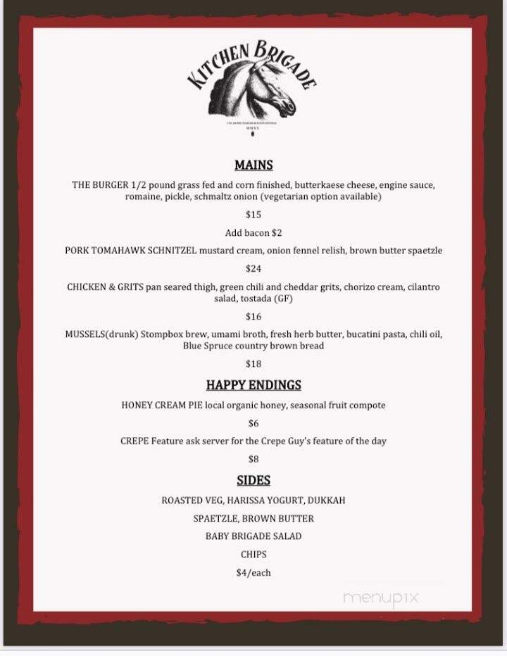 Kitchen Brigade - Davenport, IA menu_pic