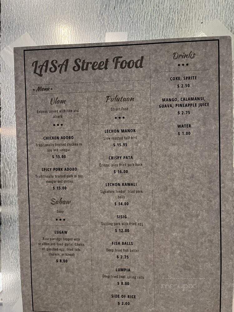 Lasa Street Food - Tulalip, WA menu_pic