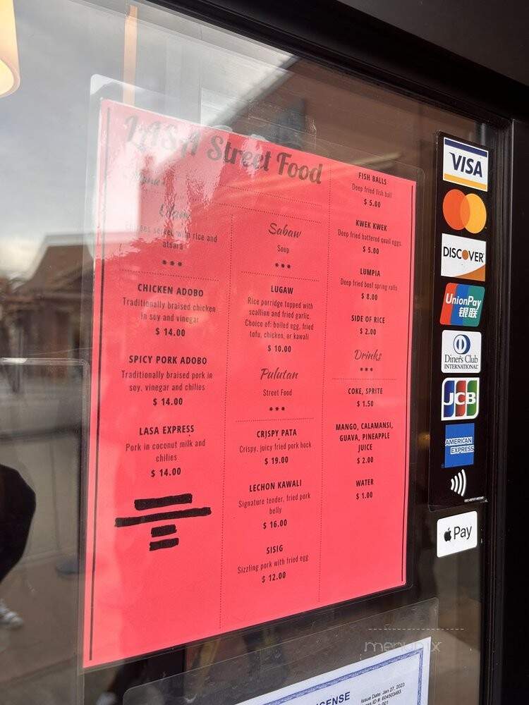 Lasa Street Food - Tulalip, WA menu_pic