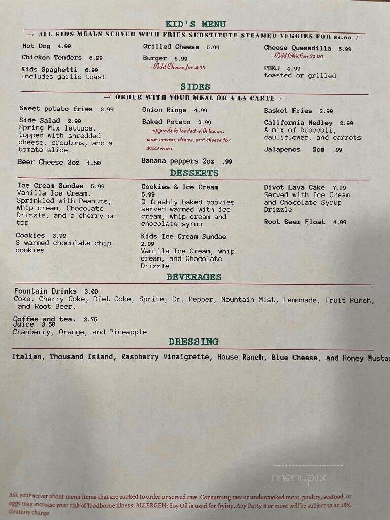 Silver Lake Golf Club - Waterford, MI menu_pic