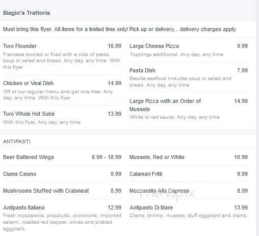 Biagio's Harbor Cafe - Lanoka Harbor, NJ menu_pic