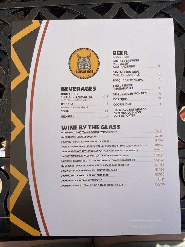 Bobcat Bite Restaurant - Santa Fe, NM menu_pic