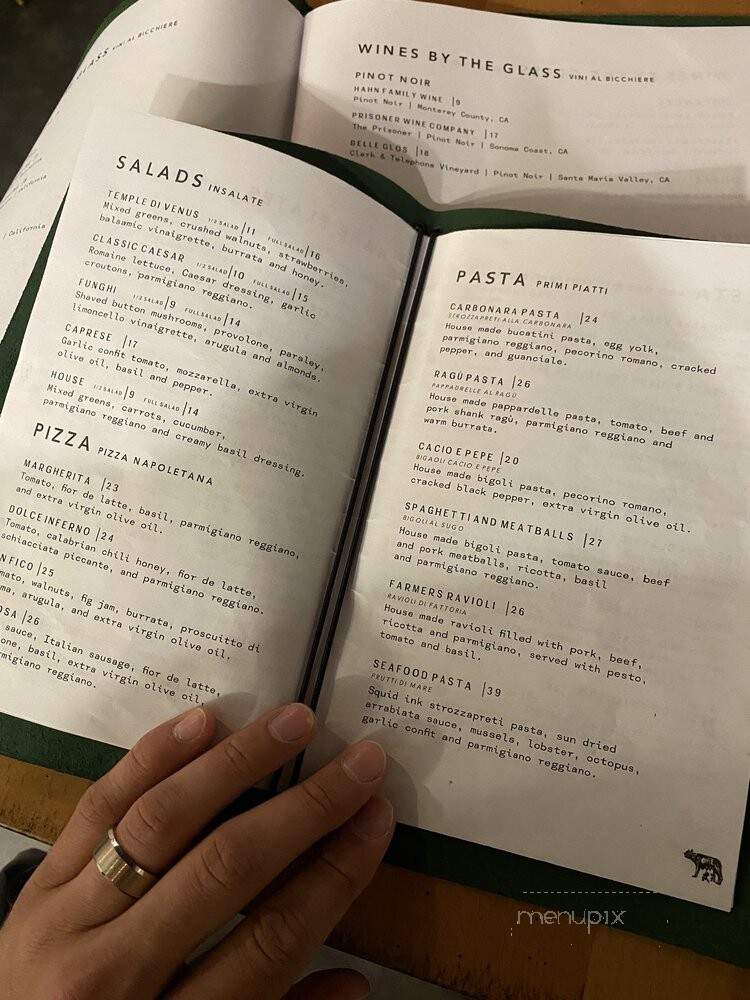 Vacanza Romana - El Dorado Hills, CA menu_pic