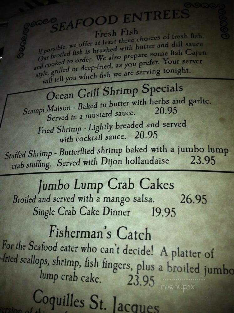Ocean Grill - Vero Beach, FL menu_pic