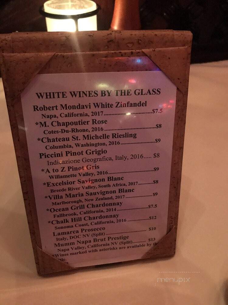 Ocean Grill - Vero Beach, FL menu_pic