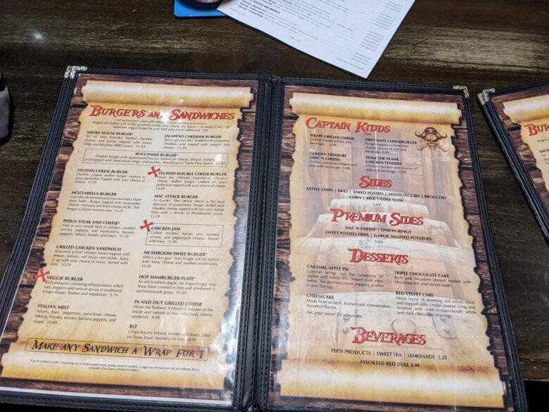 Blackbeard's Triple Play Restaurant and Bar - New Bern, NC menu_pic