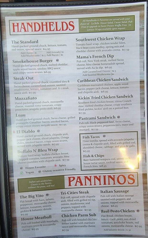 La Bella Vita Kitchen and Bar - Richland, WA menu_pic