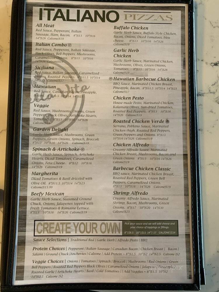 La Bella Vita Kitchen and Bar - Richland, WA menu_pic